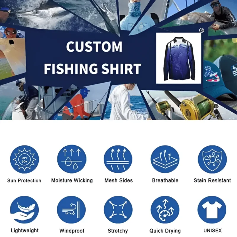 camisas de pesca de manga comprida personalizadas